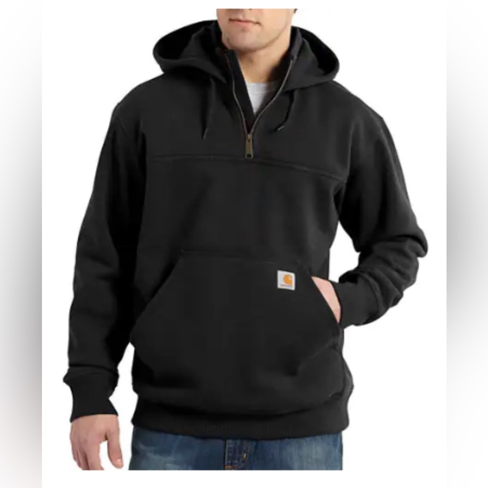 (EUC) CARHARTT QUARTER ZIP RAIN DEFENDER HOODIE SWEATSHIRT